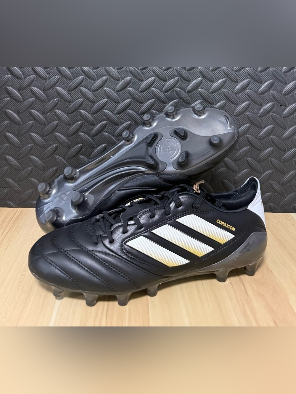 Adidas Copa Icon II FG/AG Soccer Cleats Black White Gold JI2439 Mens Sizes